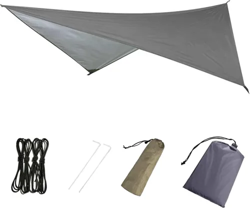 Miniatura 12 de Azarxis Hamaca de lona para camping, mosca de lluvia, toldo impermeable para tienda de campaña, toldo de tela para picnic para senderismo al aire