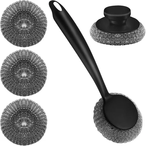 Miniatura 9 de 2 cepillos para ollas de acero inoxidable 304, herramientas de limpieza de metales fáciles de limpiar, adecuados para eliminar manchas de cocina