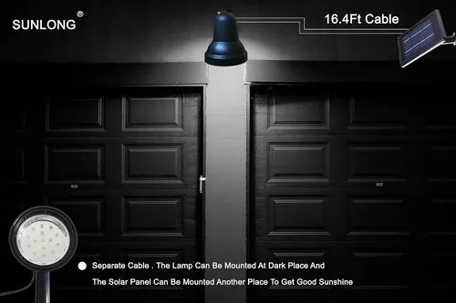 Miniatura 9 de SUNLONG Focos solares para exteriores, impermeables, brillantes, luz de pared LED, luz de inundación de seguridad, alimentada por energía solar