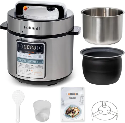 Miniatura 11 de Fullwill Olla de presión eléctrica de doble olla 6+5QT (2025 Actualizado), multi-olla de 12 en 1 para cocinar a presión, sopa, yogur, guiso, arroz