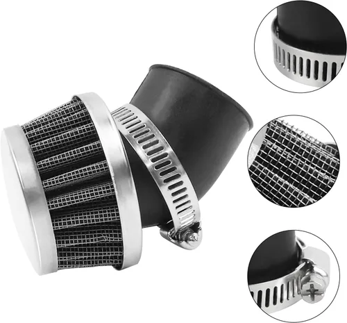 Miniatura 3 de Limpiador de filtro de aire de 1.378 in, cuello curvado en ángulo de 45 grados para 50 cc, 70 cc, 90 cc, 110 cc, 125 cc, PZ19, PZ20, Z50, Cb100