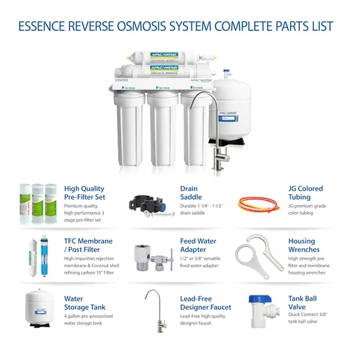 Miniatura 7 de APEC Water Systems ROES-100 serie Essence - Sistema de filtro de agua potable por ósmosis inversa de 5 etapas con certificación, ultraseguro