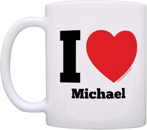 Miniatura 4 de Personalized Gifts Custom Love Gifts I Heart Add Your Text Taza de café de cerámica de 11 oz con asa 11oz - Corazón