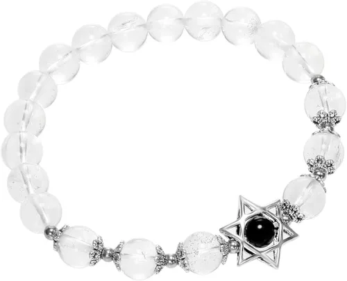 Miniatura 3 de TUMBEELLUWA Pulsera con cuentas Hexagrama Estrella Curativa Cristal Semipreciosa Piedra Estirada