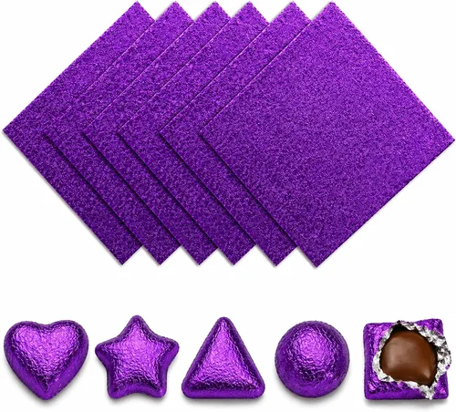 Miniatura 3 de 200 envoltorios cuadrados de papel de aluminio de papel de aluminio para decoración de envases de dulces (3.9 x 3.9 pulgadas) diseño de cáscara