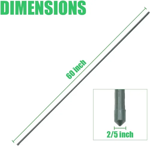 Miniatura 5 de Mininfa Estacas de acero para plantas de 5 pies, estacas de jardín de metal recubierto de plástico, soporta escalada para tomates, árboles