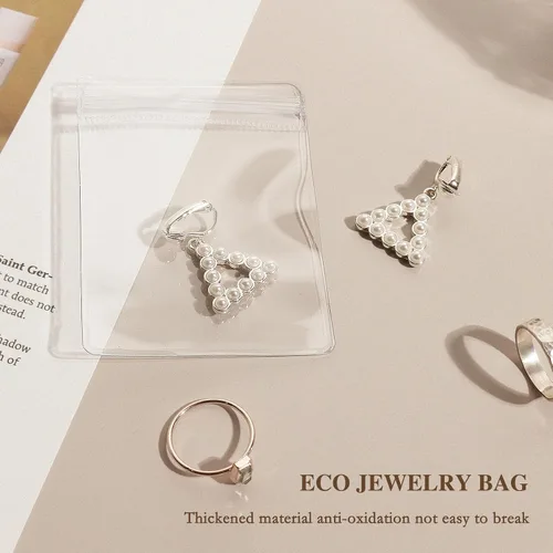 Miniatura 7 de Organizador de joyas de acrílico, soporte organizador de joyas transparente con 20 bolsas de joyería portátiles antideslustre, estuche de joyería