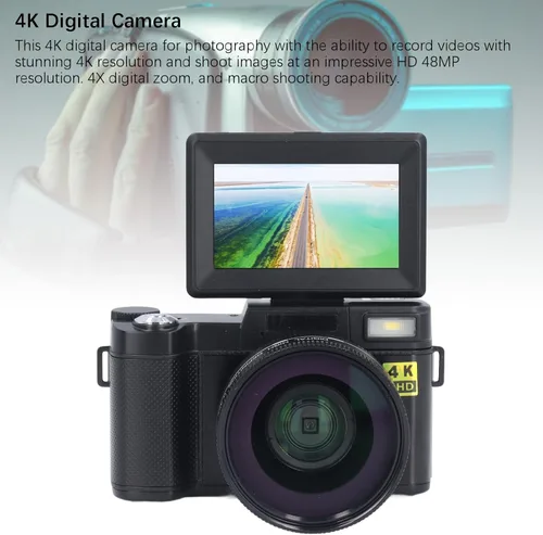 Miniatura 5 de Cámara digital 4K para fotografía y video, cámara de enfoque automático de 48 MP para YouTube, cámara compacta de viaje con tarjeta SD de 32 GB