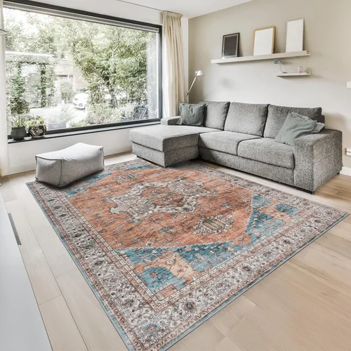 Miniatura 62 de GLN Rugs Traditional Collection - Alfombra de felpilla lavable a máquina, tradicional, antideslizante, alfombra de felpilla de pelo bajo, para sala