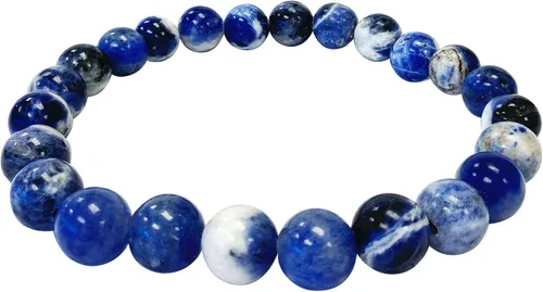 Miniatura 534 de Gem Avenue Handmade Round Bead Stretch Bracelet Unisex Natural Stone Beaded Jewelry for Men & Women, Elastic Wristband for Daily Wear