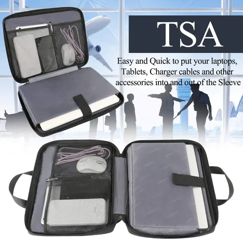 Miniatura 4 de Ytonet Funda profesional para transportar laptop de 13 a 13.3 pulgadas, delgada, con asas, resistente al agua, compatible con laptops MacBook Air