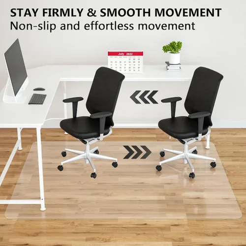 Miniatura 4 de Amyracel Tapete para silla de oficina para suelo de madera dura, tapete de escritorio para suelos de madera, tapete transparente para silla de Claro