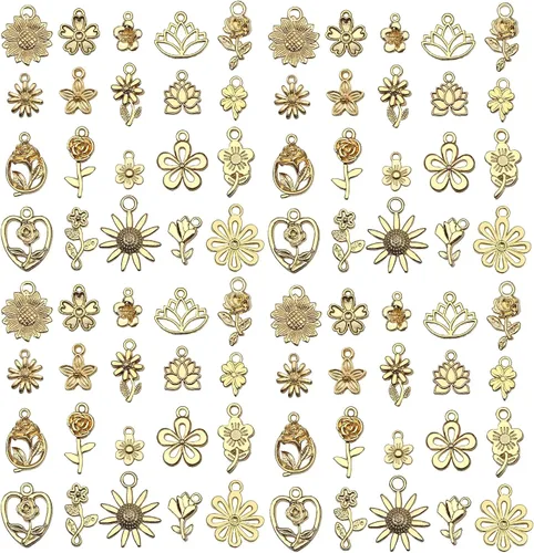 Miniatura 15 de WOCRAFT 60 piezas de dijes de pulsera de cruz dorada KC para juegos de fabricación de joyas, collares, pulseras, llaveros, kit de suministros de KC
