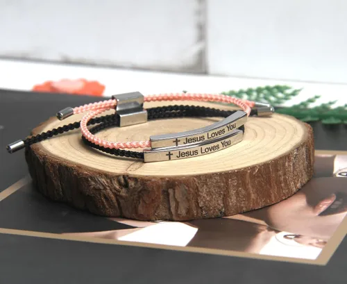 Miniatura 7 de LIU JUN WWJD - Pulseras de tubo para mujer, con texto en inglés "What Would Jesus Do", ajustable, trenzadas a mano, de acero inoxidable para mi