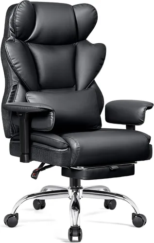 Miniatura 9 de BESTFAIR Silla de Oficina Grande y Alta - Silla Ejecutiva de Servicio Pesado 400 LBS con Soporte Lumbar y Reposapiés, Silla de Escritorio Ergonómica