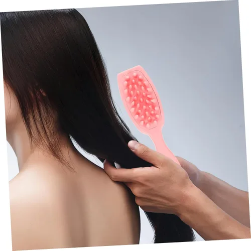 Miniatura 5 de Cepillo de silicona para lavar el cabello con asa, peine para caspa, cepillo para champú para el cabello, cepillo exfoliante para limpieza