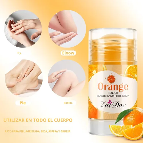 Miniatura 5 de Tender Crema hidratante para pies, parafina líquida y aceite de oliva para talones secos y agrietados, 1.41 onzas (naranja)