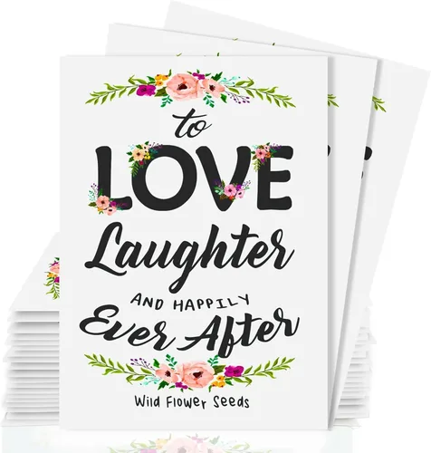 Miniatura 8 de Paquete de semillas de flores silvestres prellenadas para bodas, baby showers, despedidas de soltera, recuerdos de fiesta para invitados con texto