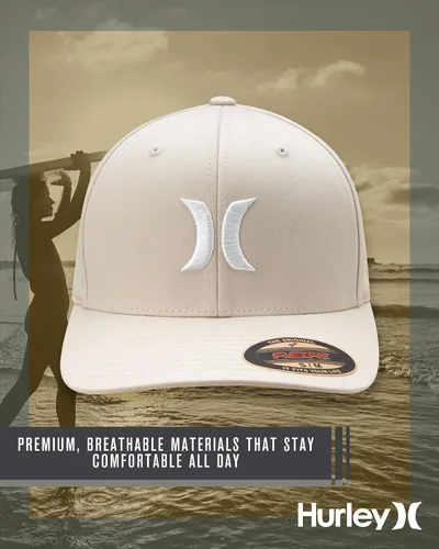 Miniatura 95 de Hurley Gorra de béisbol para hombre - Flexfit - Gorras de béisbol ajustadas para hombre (tamaños: S-XL)