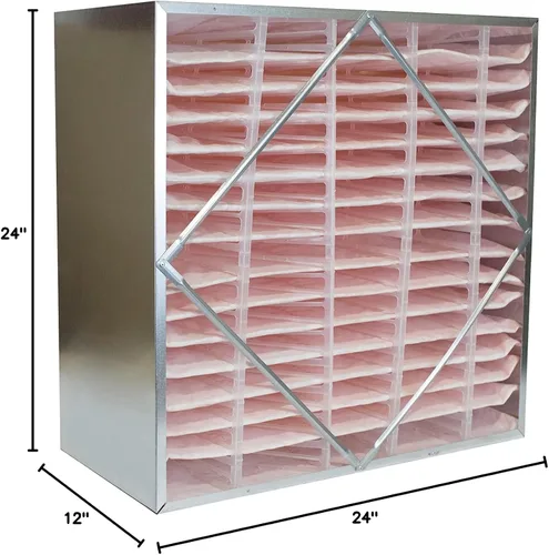 Miniatura 2 de Filterbuy Filtro de aire de 24 x 24 x 12 pulgadas sin cabezal (paquete de 1), filtros de caja de celdas rígidas HVAC