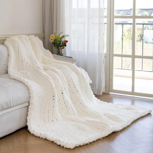 Miniatura 16 de Manta de Punto Grueso - Manta de Tiro Suave y Acogedora de Lujo 40 * 50, Manta 100% Tejida con Nudo de Cuerda para Sofá, Sofá, Decoración del Hogar