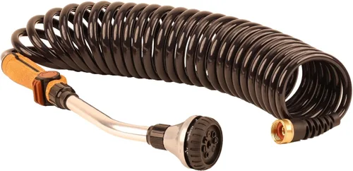 Miniatura 4 de Kit de manguera: 1/2 "ID x manguera en espiral de calidad HP de 25 pies (gris carbón) con boquilla rociadora de cuerpo de metal y conector giratorio