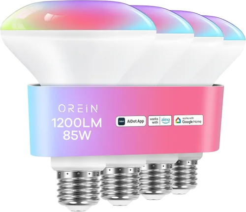 Miniatura 11 de OREiN Matter Bombilla Inteligente, 1100 Lúmenes Equivalente a 75W Bombillas Inteligentes, Bombillas de Luz que Cambian de Color Funcionan con Apple