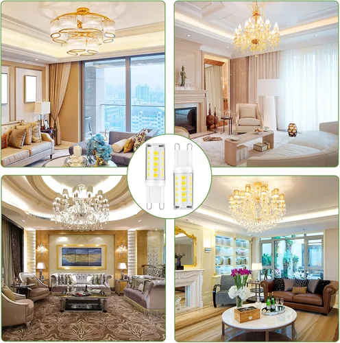 Miniatura 7 de Bombillas LED G9, 3 W, equivalente a bombillas halógenas de 300 lm y 30 W, bombillas LED de ahorro de energía, para candelabro, aplique de pared