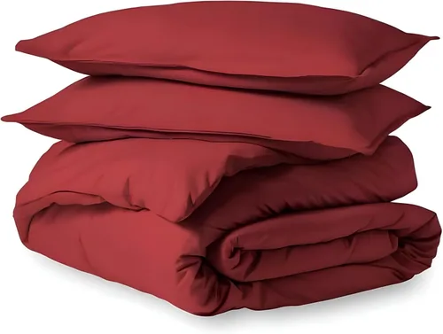 Miniatura 2 de INDACORIFY Juego de 3 piezas de funda de edredón de algodón rojo, ropa de cama bohemia 100% algodón lavado, exclusiva funda de edredón Uo, ropa