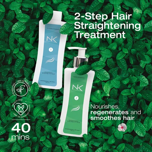 Miniatura 3 de NK Professional Care Tratamiento alisador de cabello con queratina, crema, para cuero cabelludo sensible, vegano, sin formaldehído, 32.1 fl oz, 32