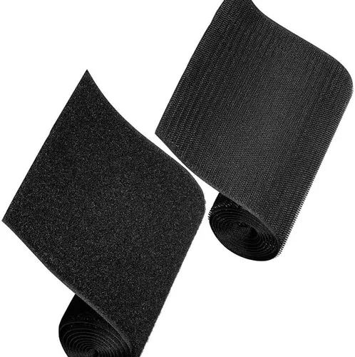 Cinta de velcro para coser de 4 pulgadas de ancho, color negro, no adhesiva, 1 yarda de longitud, cinta de nailon negro, juego de sujetadores de