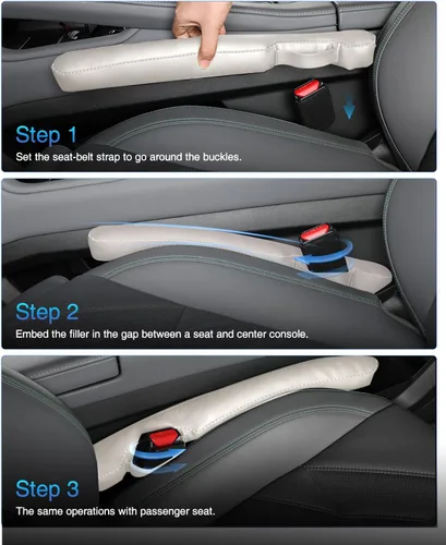 Miniatura 5 de Relleno de espacio para asiento de coche de cuero universal para coche, camioneta y SUV para bloquear el espacio entre el asiento y la consola