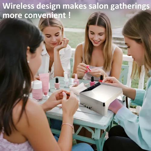 Miniatura 6 de Lámpara de uñas LED UV recargable de 78 W para uñas de gel, secadora de uñas inalámbrica con soporte telescópico oculto para manos y pies, batería