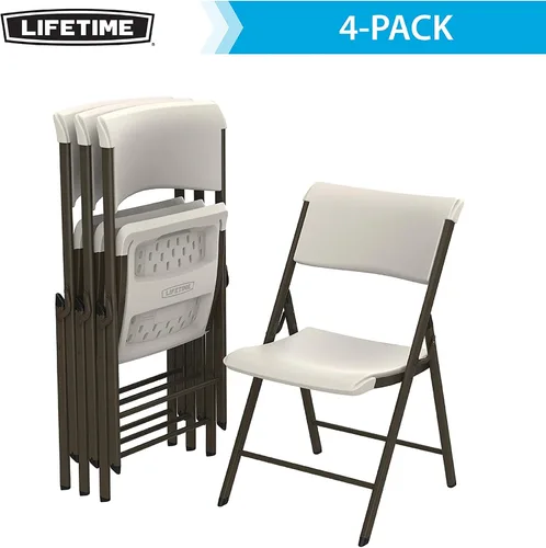 Miniatura 4 de LIFETIME Silla plegable con marco A, paquete de 4, almendra