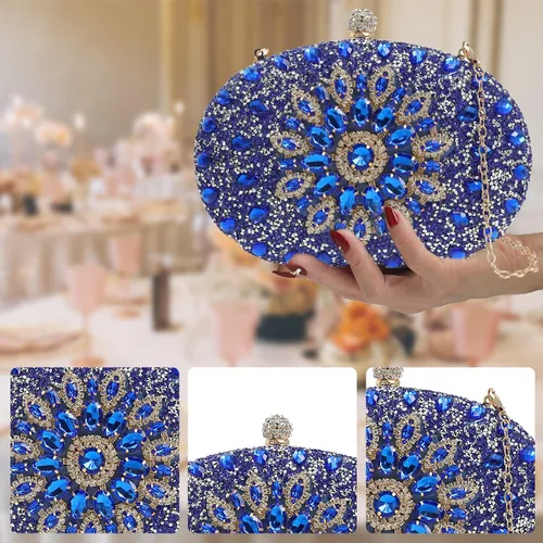 Miniatura 5 de Bolso de noche para mujer, bolso de mano con lentejuelas brillantes