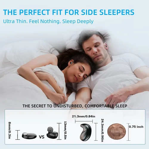 Miniatura 3 de M52 Auriculares para Dormir con Pantalla de Energía, Mini Auriculares Invisibles para Personas que Duermen de Lado, Auriculares Inalámbricos