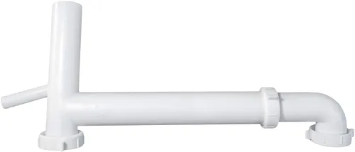Highcraft Q23917 Residuos de salida de plástico con rama para aplicaciones de drenaje tubular de 1-1/2 pulgadas, color blanco, paquete de 1