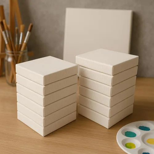 Miniatura 5 de LWR CRAFTS Mini lienzo estirado de 2 x 2 pulgadas, paquete de 12
