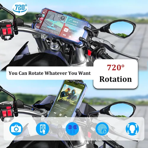 Miniatura 7 de LOKTENWO Soporte de teléfono para motocicleta con amortiguador de vibraciones y bloqueo seguro, [Tamaño ajustable]