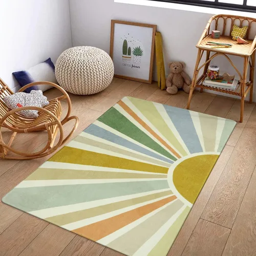 Miniatura 18 de STARUIA - Alfombra Boho Lavable de 3'x5', Alfombra de Área para Niños para Sala de Juegos, Alfombras Coloridas para Niños para Dormitorio, Alfombra