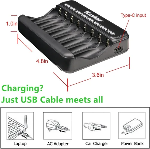 Miniatura 3 de Kastar CMH8 Cargador USB inteligente compatible con Philip Phone Models: ID9370 ID9371 SE7450B SE7451B SE7452B VOIP3211G VOIP3212G VOIP4331B