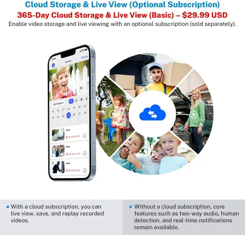 Miniatura 5 de Cámara de timbre de video inalámbrico 1080P, detección humana AI, conversación de 2 vías, visión nocturna, WiFi de 2.4 GHz, cámara de seguridad