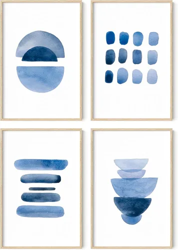 Miniatura 96 de HAUS AND HUES Arte abstracto para pared en blanco y negro, juego de 4 pósteres minimalistas en blanco y negro para paredes, pósteres estéticos Juego