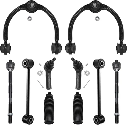 Miniatura 121 de Detroit Axle - Kit de suspensión frontal de 10 piezas para Jeep 2002-2004 Liberty, 2 brazos de control superiores con rótula 2 rótulas inferiores, 4