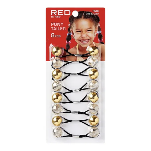 Miniatura 2 de RED by Kiss 8 ligas para el pelo de bola de 0.63 pulgadas, soportes para cola de caballo de burbujas para niños, niñas, mujeres, bebés, bebés