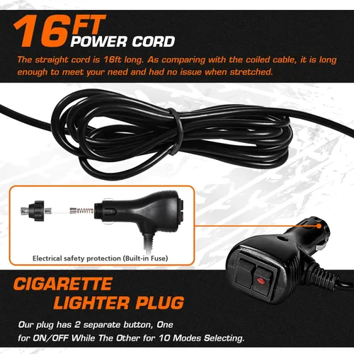 Miniatura 4 de LINKITOM 2 luces LED giratorias estroboscópicas, 12V-24V ámbar 40 luces intermitentes intermitentes de seguridad intermitentes con magnético