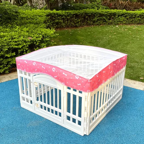 Miniatura 5 de Cubierta superior de malla para corralito para perros de 36 pulgadas con 4 paneles, [Nota: corralito no incluido] Cubierta de jaula para perros, Rosa