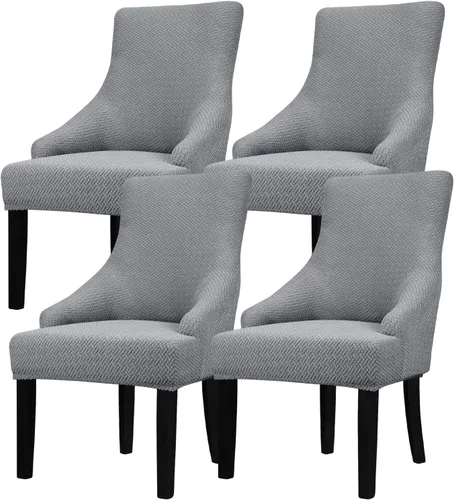 Miniatura 37 de Lellen Funda elástica de terciopelo para silla con respaldo de ala, funda protectora reutilizable para comedor, banquete, decoración del hogar, etc.