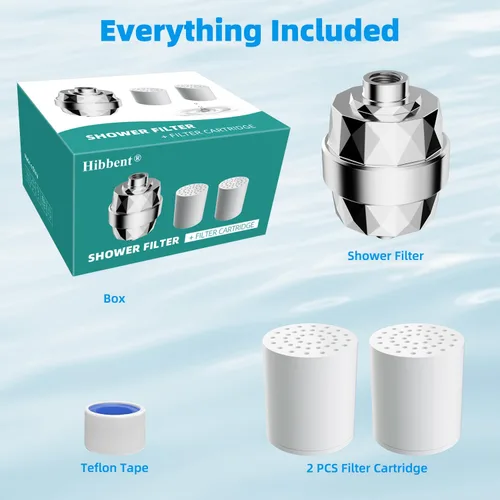 Miniatura 9 de Hibbent Filtro de ducha para agua dura, filtro de cabezal de ducha de alto rendimiento para eliminar el cloro y el fluoruro, filtro de cabezal