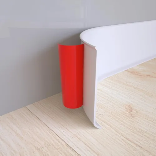 Miniatura 12 de Moldura flexible para zócalo, 4 pulgadas x 20 pies, base de vinilo para despegar y pegar, base de pared de goma autoadhesiva (S100, blanco)